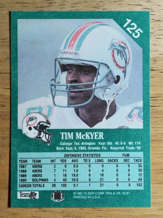 1991 Fleer #125 Tim McKyer