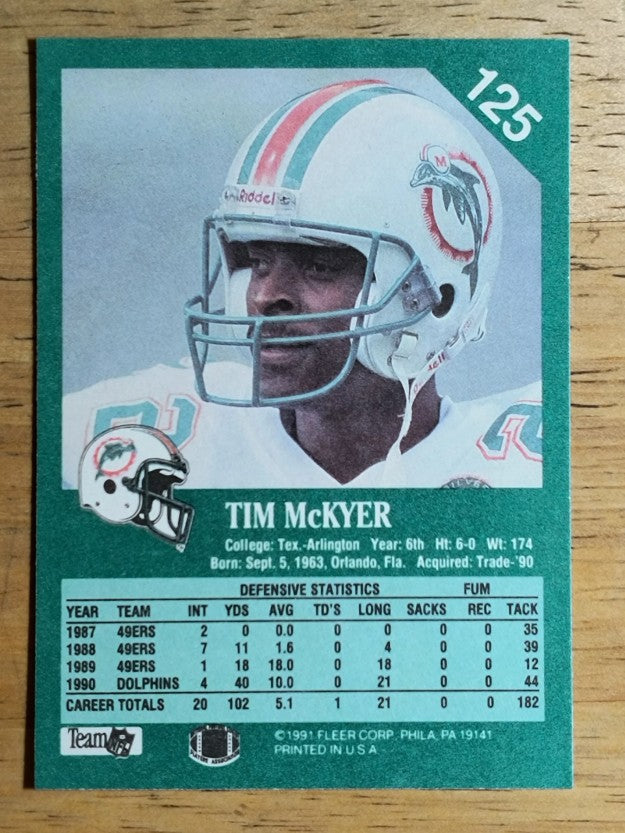 1991 Fleer #125 Tim McKyer