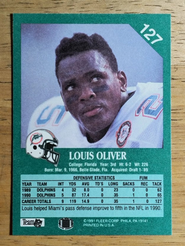 1991 Fleer #127 Louis Oliver