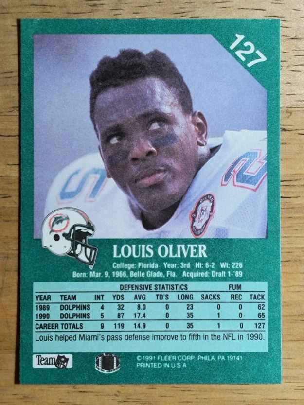 1991 Fleer #127 Louis Oliver