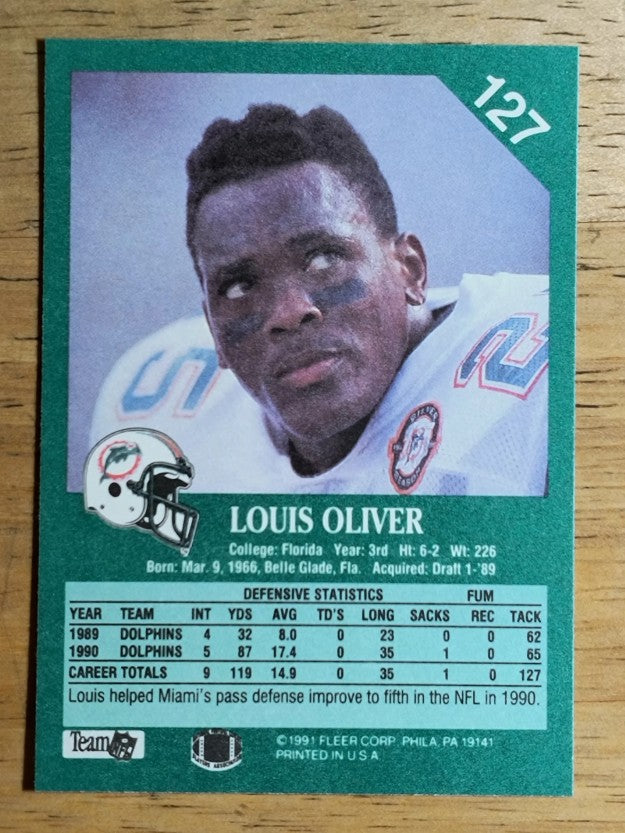 1991 Fleer #127 Louis Oliver
