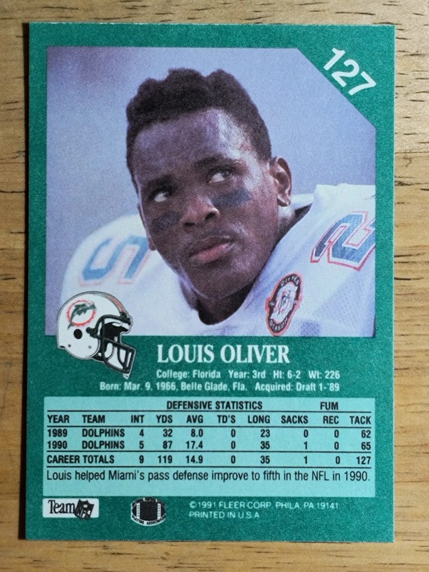 1991 Fleer #127 Louis Oliver
