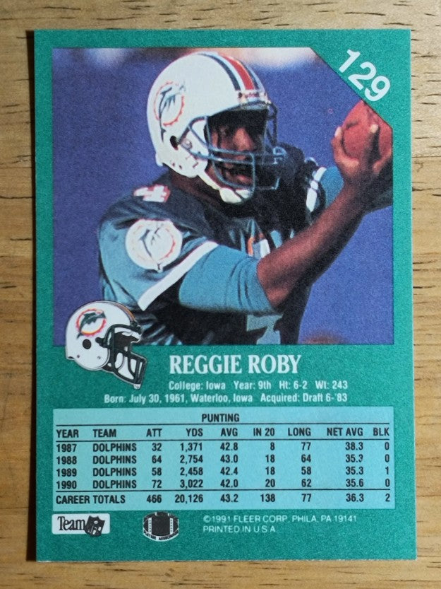 1991 Fleer #129 Reggie Roby