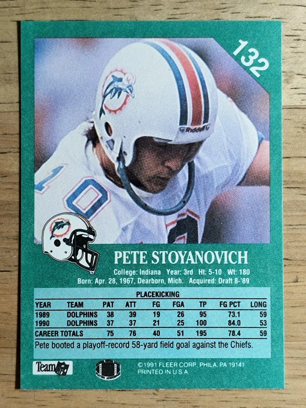 1991 Fleer #132 Pete Stoyanovich