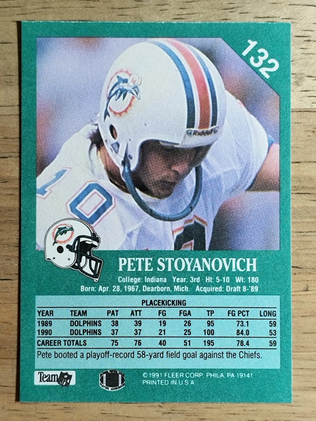 1991 Fleer #132 Pete Stoyanovich