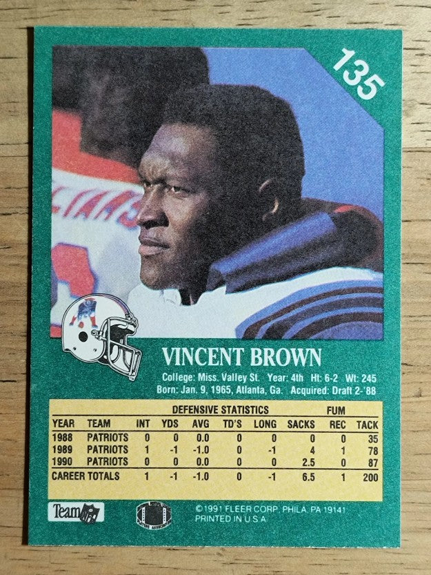 1991 Fleer #135 Vincent Brown