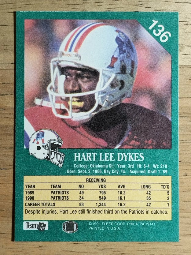 1991 Fleer #136 Hart Lee Dykes