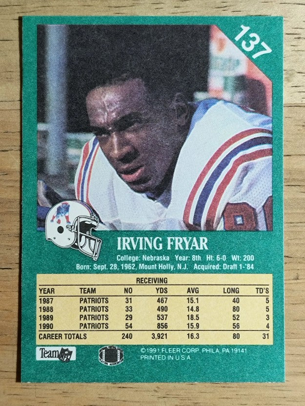 1991 Fleer #137 Irving Fryar