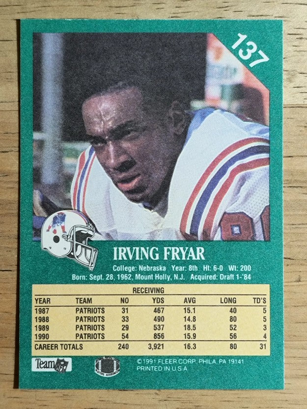 1991 Fleer #137 Irving Fryar