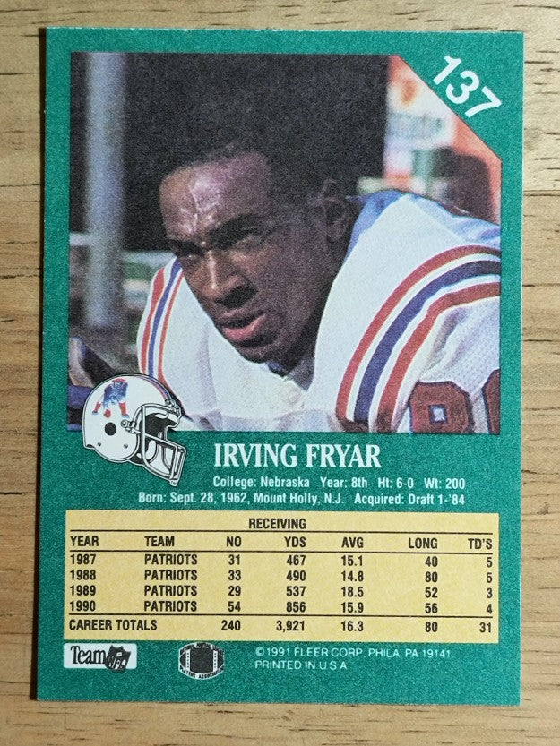 1991 Fleer #137 Irving Fryar