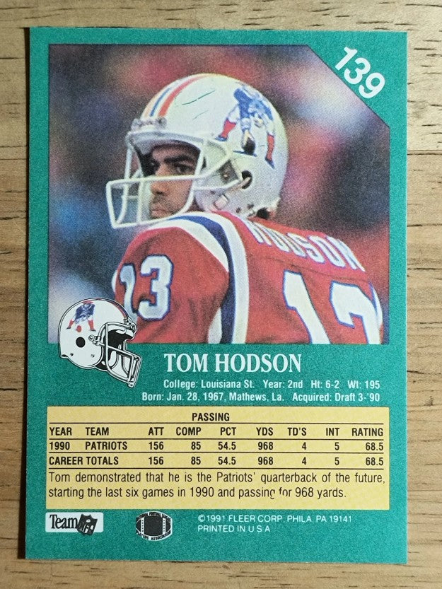 1991 Fleer #139 Tommy Hodson