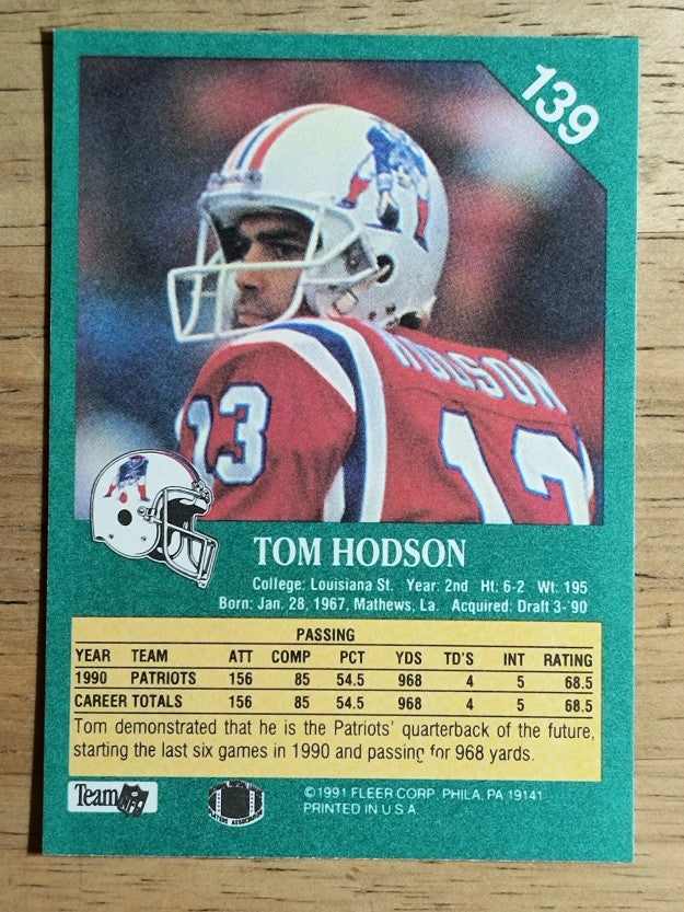 1991 Fleer #139 Tommy Hodson