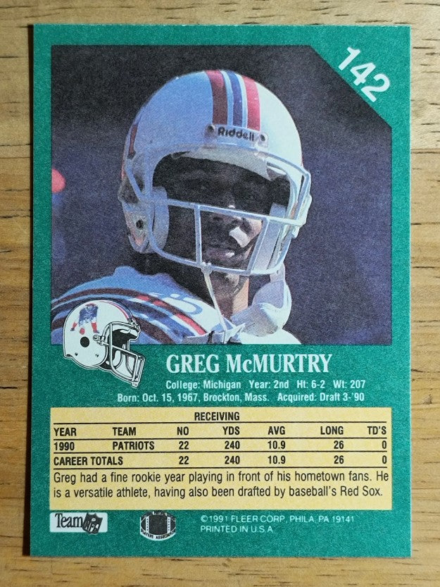 1991 Fleer #142 Greg McMurtry