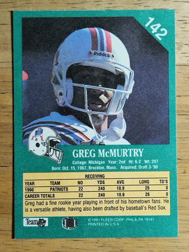 1991 Fleer #142 Greg McMurtry