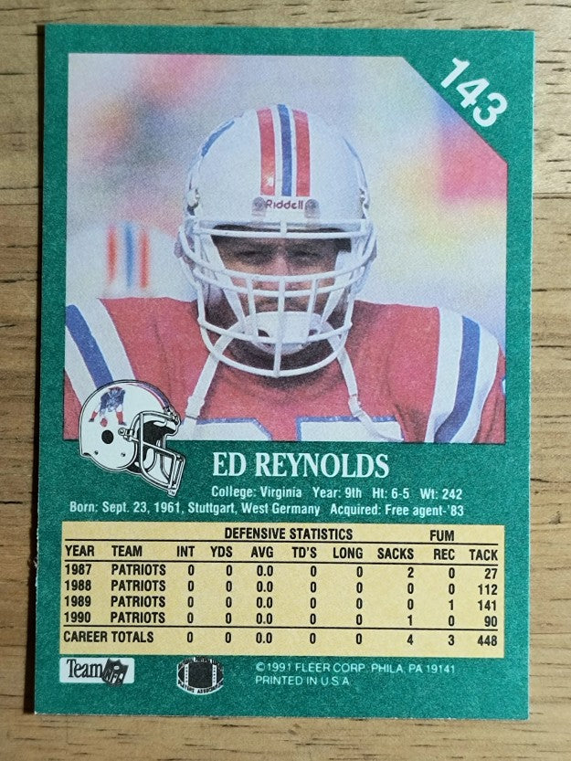 1991 Fleer #143 Ed Reynolds
