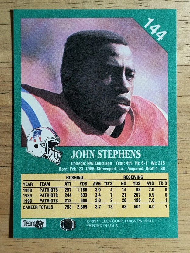 1991 Fleer #144 John Stephens