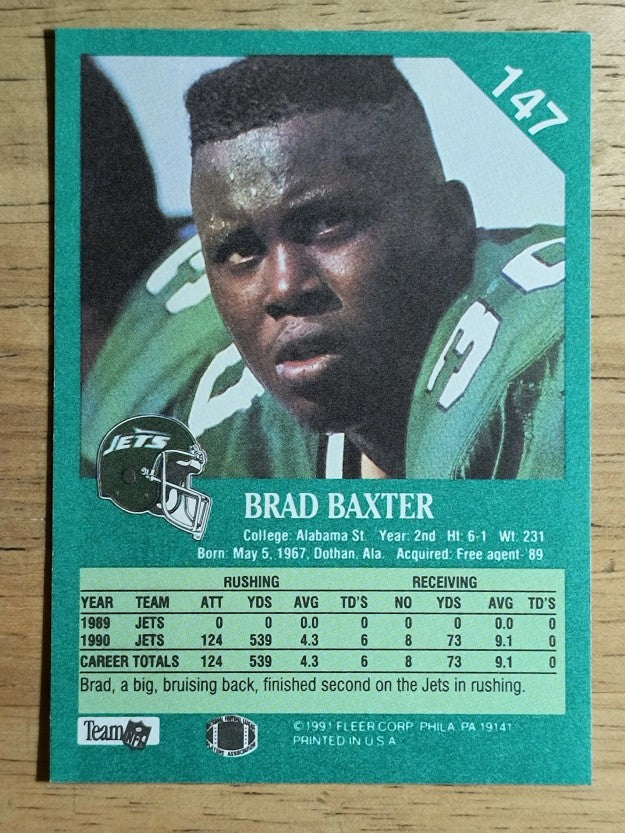 1991 Fleer #147 Brad Baxter
