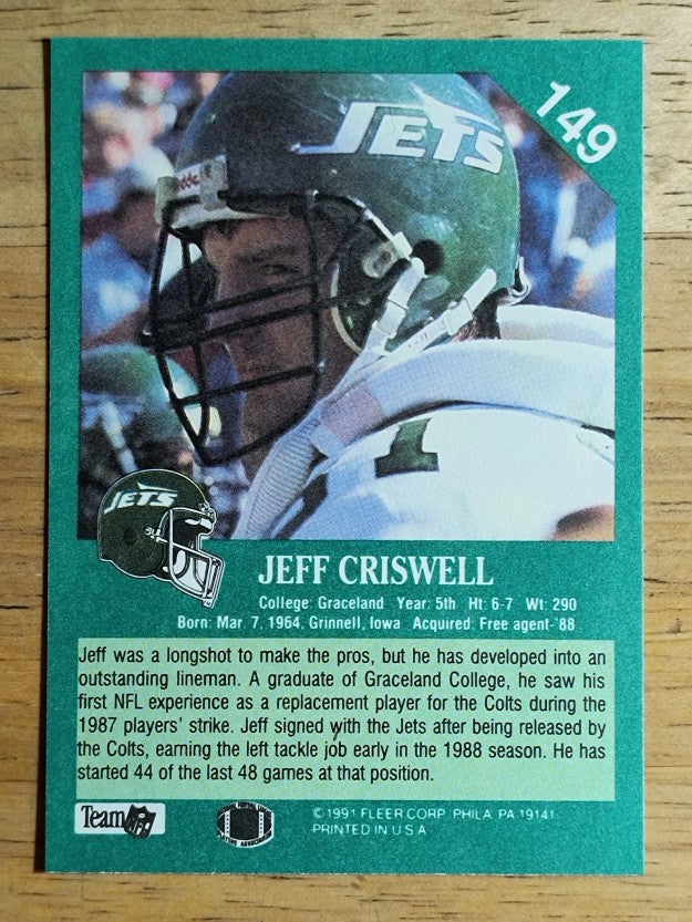 1991 Fleer #149 Jeff Criswell