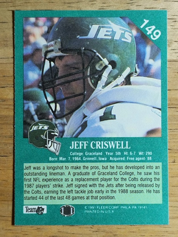1991 Fleer #149 Jeff Criswell