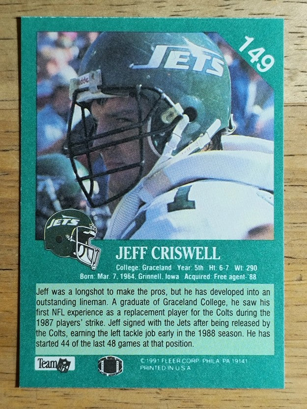 1991 Fleer #149 Jeff Criswell