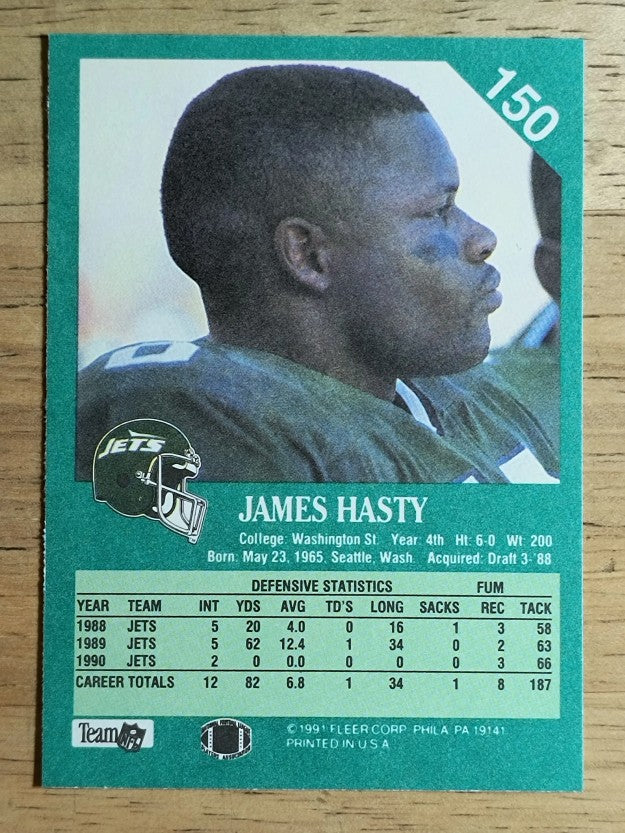 1991 Fleer #150 James Hasty
