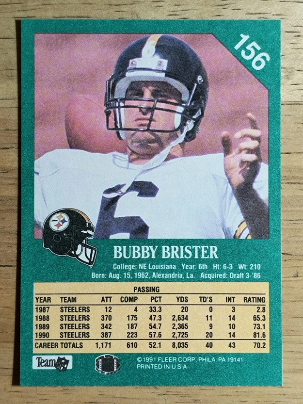1991 Fleer #156 Bubby Brister