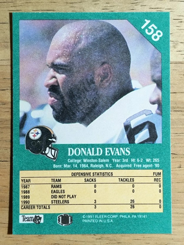 1991 Fleer #158 Donald Evans