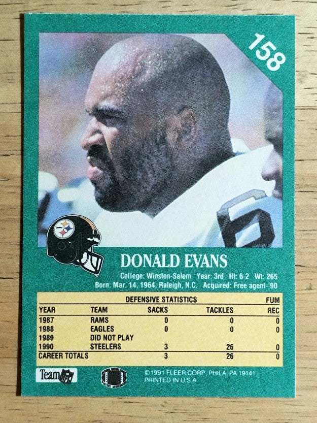 1991 Fleer #158 Donald Evans