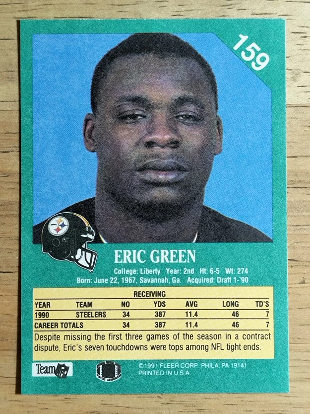1991 Fleer #159 Eric Green
