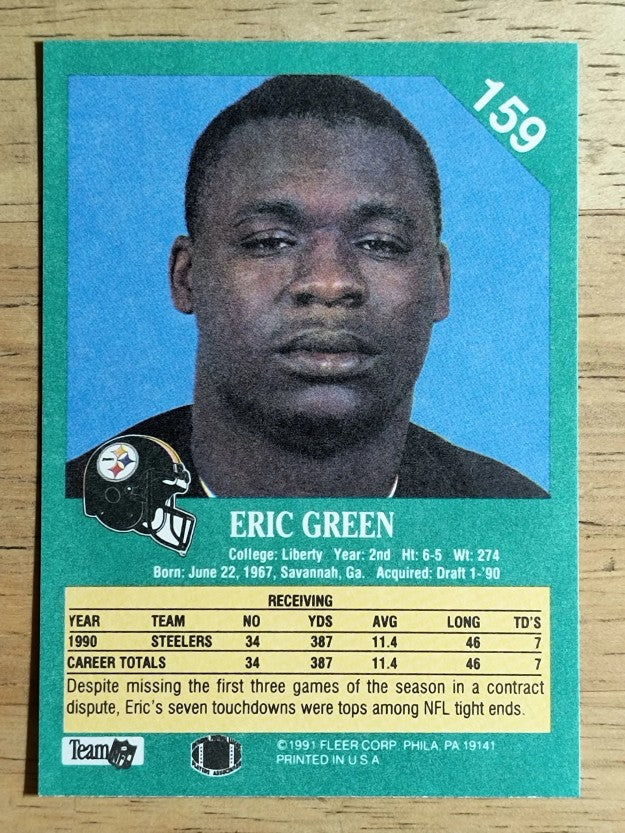 1991 Fleer #159 Eric Green