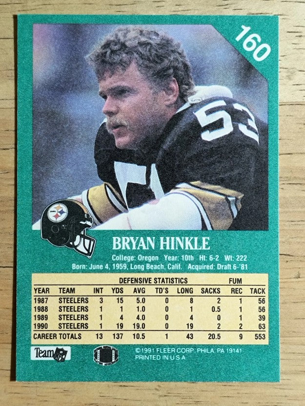 1991 Fleer #160 Bryan Hinkle
