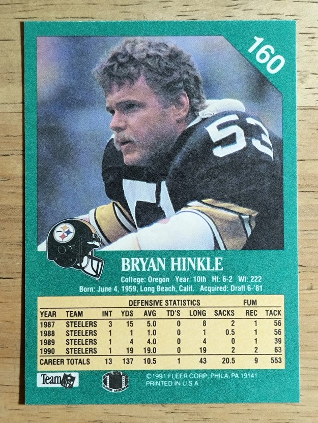1991 Fleer #160 Bryan Hinkle