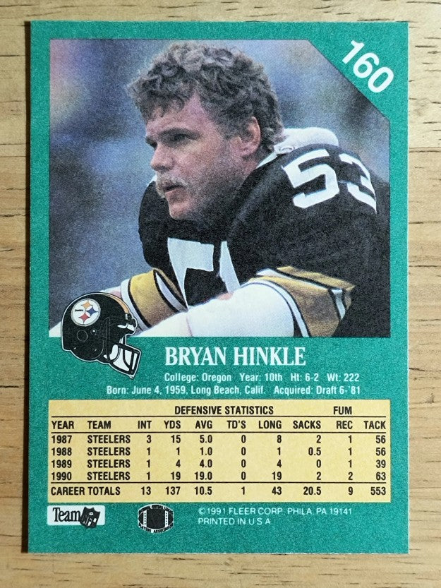 1991 Fleer #160 Bryan Hinkle