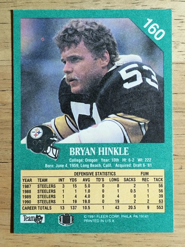 1991 Fleer #160 Bryan Hinkle