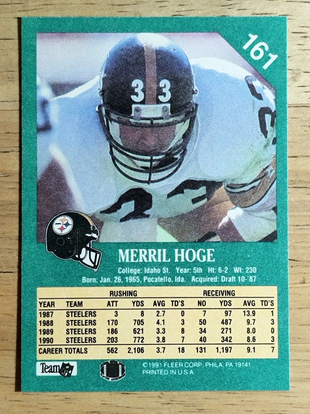 1991 Fleer #161 Merril Hoge
