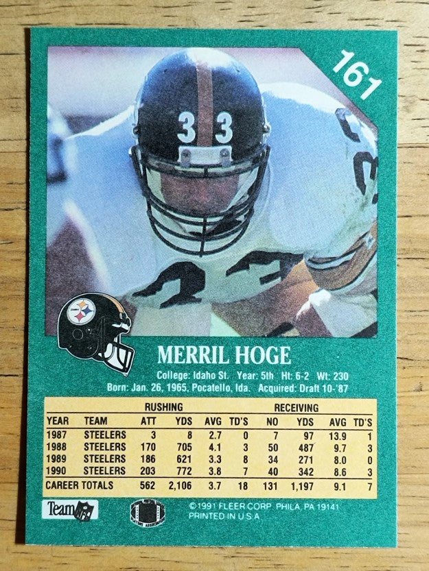1991 Fleer #161 Merril Hoge