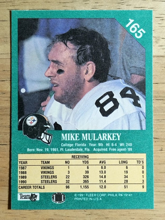 1991 Fleer #165 Mike Mularkey