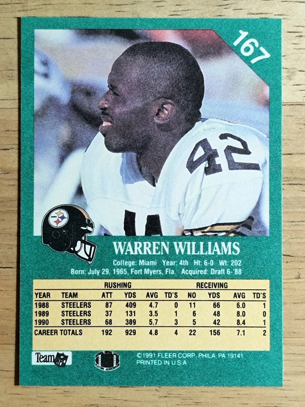 1991 Fleer #167 Warren Williams