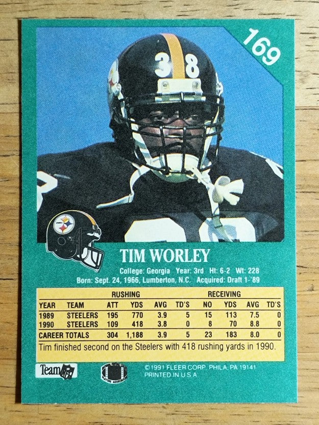 1991 Fleer #169 Tim Worley