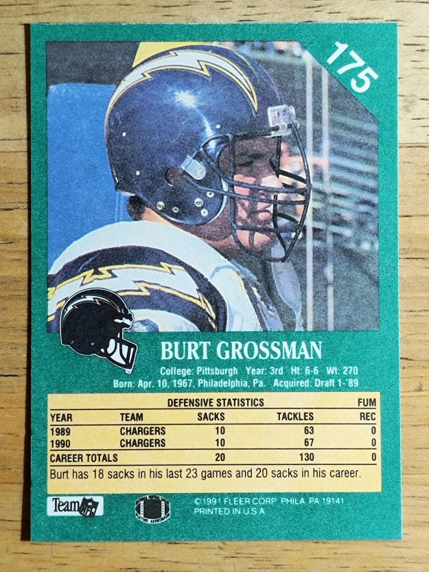 1991 Fleer #175 Burt Grossman