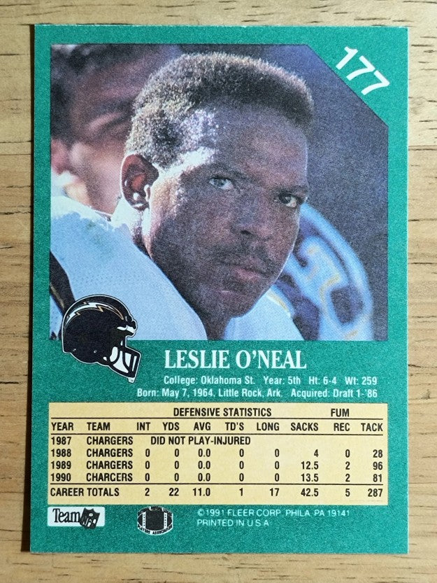 1991 Fleer #177 Leslie O'Neal