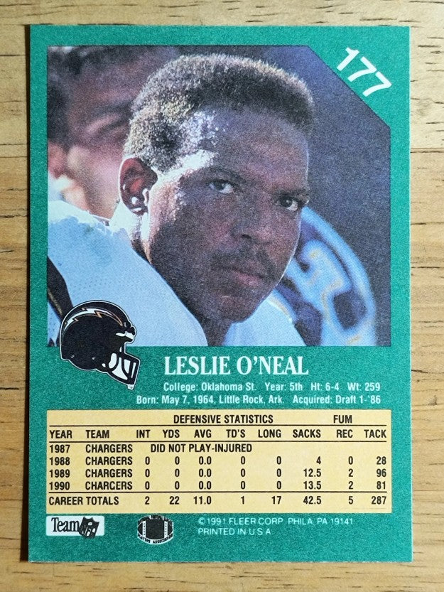 1991 Fleer #177 Leslie O'Neal
