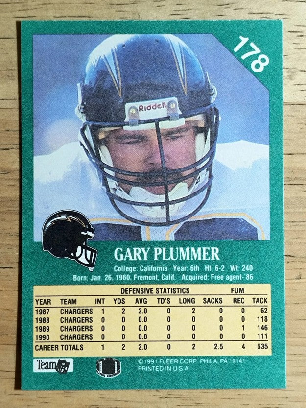 1991 Fleer #178 Gary Plummer