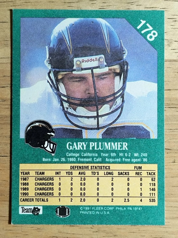 1991 Fleer #178 Gary Plummer