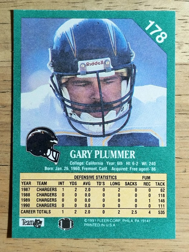 1991 Fleer #178 Gary Plummer