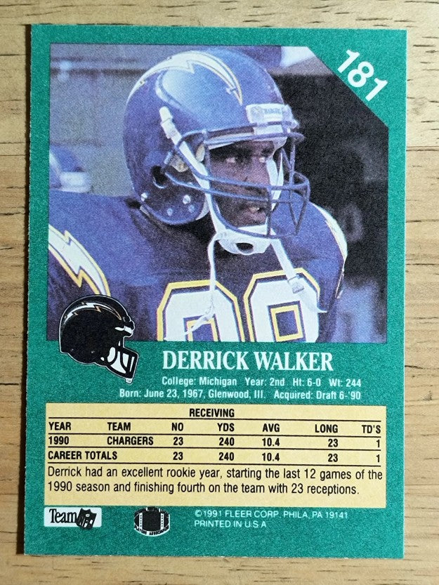 1991 Fleer #181 Derrick Walker RC