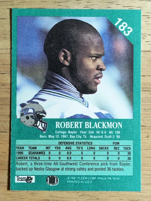1991 Fleer #183 Robert Blackmon