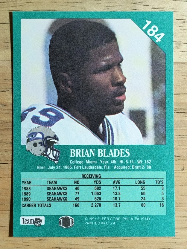 1991 Fleer #184 Brian Blades