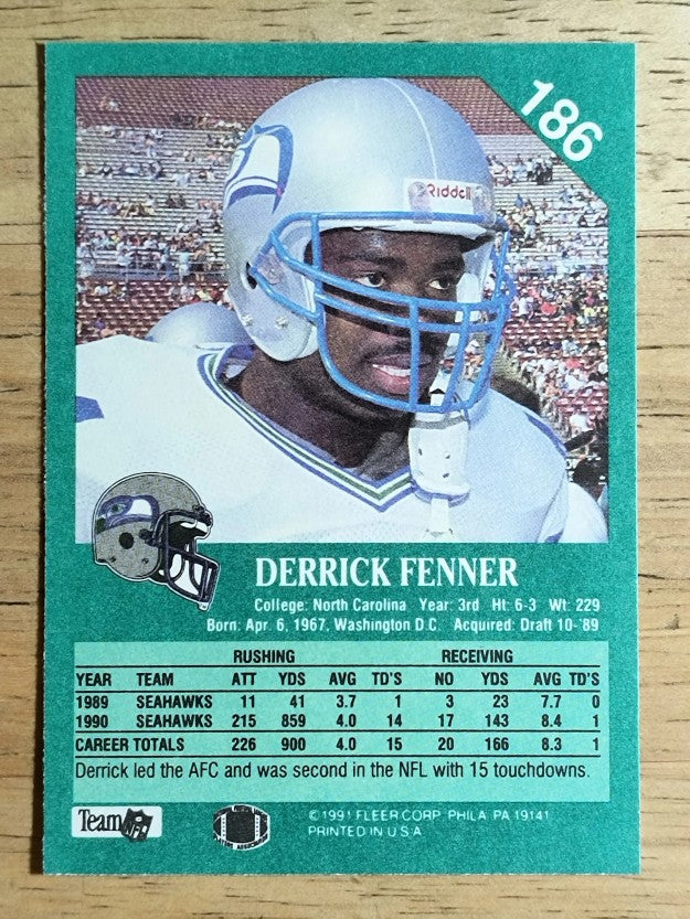 1991 Fleer #186 Derrick Fenner