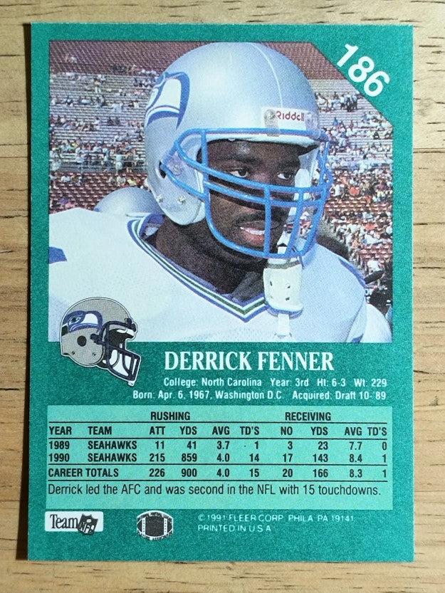 1991 Fleer #186 Derrick Fenner